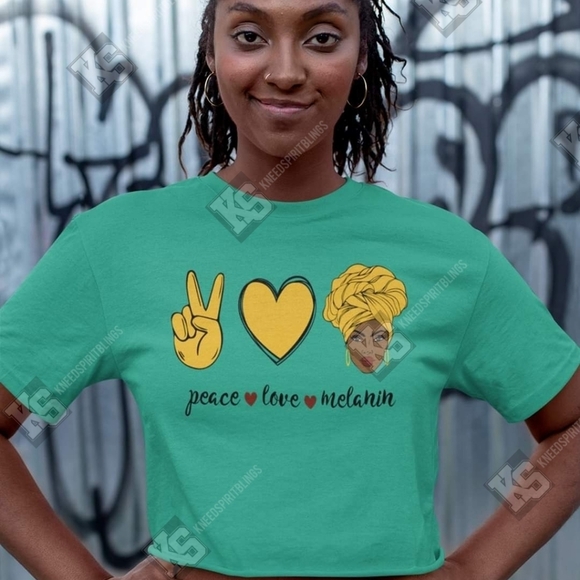 Gildan Tops - Peace Love Melanin Tee‎